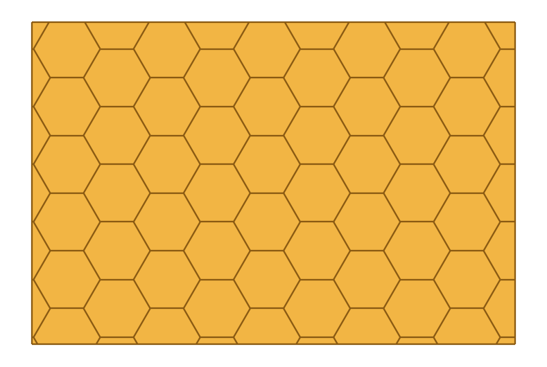 A honeycomb of hexagonal cells