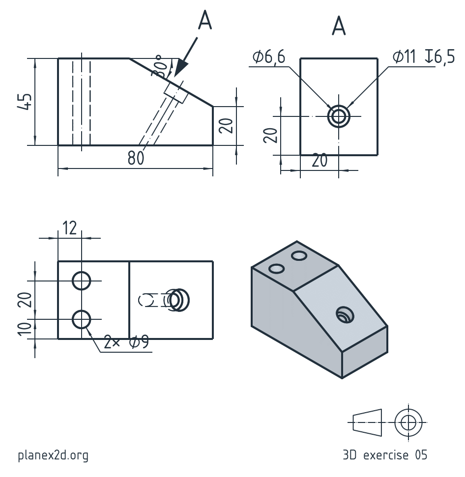 Inclined block