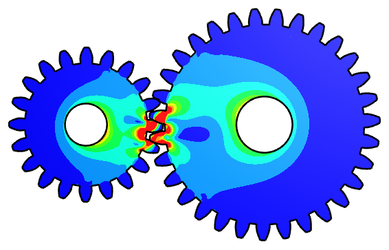 Spur gears under load
