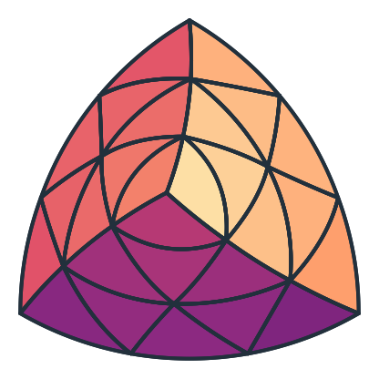 The 27 curved triangles in the colors of the SVG