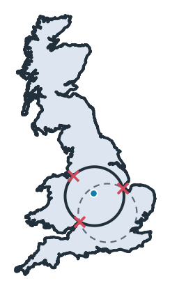 The largest circle and the second one